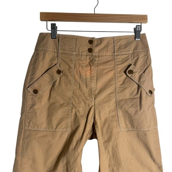 Veronica Beard Sigrid Khaki High Rise Wide Leg Cargo Utility Pants Size 6 - Picture 5 of 12